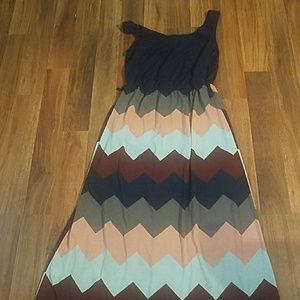 Chevron Navy maxi dress